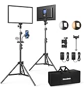 RALENO 2 Packs LED Video Light and 75inches Stand Lighting Kit, CRI 95+ Photography Lighting with...