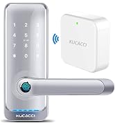 WiFi Door Lock, KUCACCI Keypad Door Lock with Handle, WiFi Gateway Remote Control Keyless Entry D...