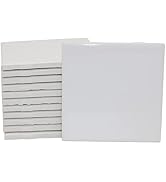 Creative Hobbies 12 Pack of Glossy White Glazed Ceramic Tiles for Alcohol Ink Painting, Decoratin...