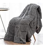 Wemore Shaggy Long Fur Faux Fur Weighted Blanket, Cozy and Fluffy Plush Sherpa Long Hair Blanket ...