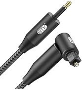 EMK 90 Degree Toslink to Mini Toslink Cable Right Angle Optical 3.5mm Mini Toslink Digital Audio ...