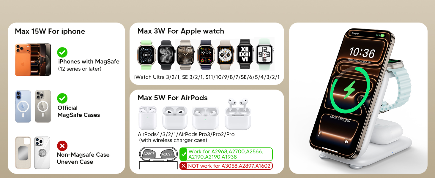 apple device charger station 3 in 1