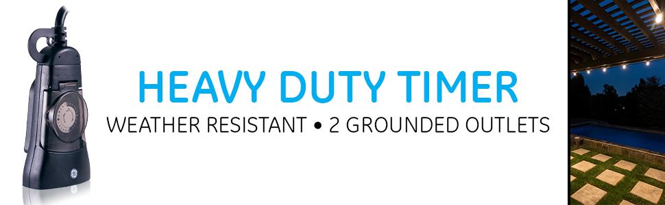 heavy duty timer, outdoor timer, grounded timer