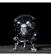 HDCRYSTALGIFTS 3D Laser Engraved Jellyfish with Star Ocean -2.3inch (60mm) Crystal Decorative Bal...