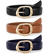 JASGOOD 3 Pack Women Belts for Jeans Pants Ladies Leather Waist Belt Casual Fashion Trend Belt fo...