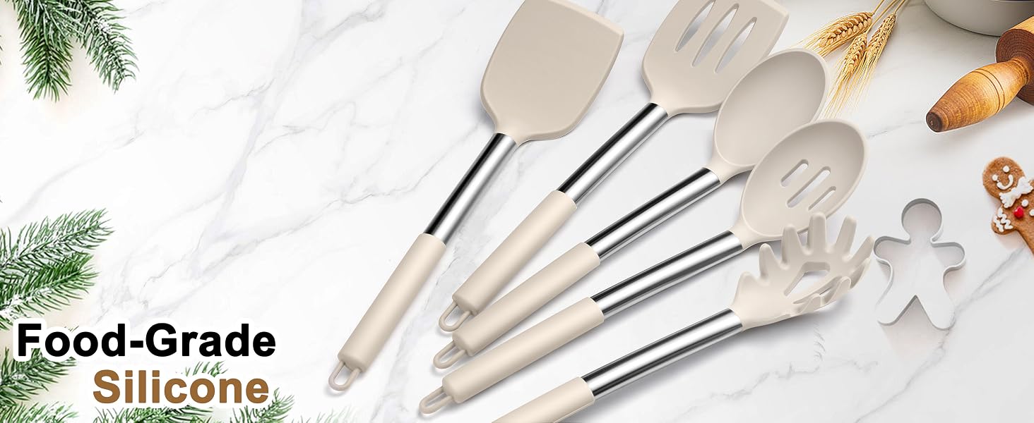 silicone kitchen cooking utensils set of 5