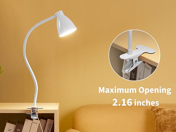 Desk Lamp Reading Light LED Clamp Lamp Flexible Gooseneck Clip on Light for Bed Bedside