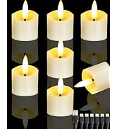 Gmnee Rechargeable Flameless Tealights Candles, 6 Packs Small LED Candles, Tea Lights Candles Bat...