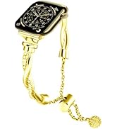 BDJXCUSA for Apple Watch Bands for Women, Bling Metal Strap for Apple Watch Series 11,10, Slim St...