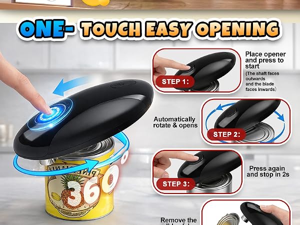 Four steps to opening a can