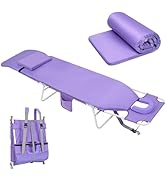 3 in 1 Women Comfort Backpack Tanning Beach Chair with Face Hole &amp; Cushion | Portable Folding Lou...