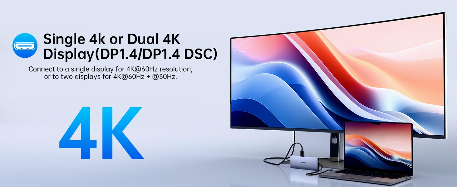 usb-c hub 2 hdmi adapter 4k@60Hz 8K DP ports usb c hub multiport adapter