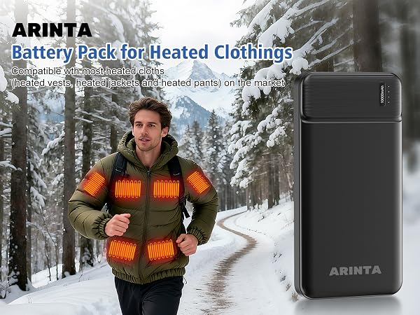 battery pack heated vest heated jacket power bank portable charger