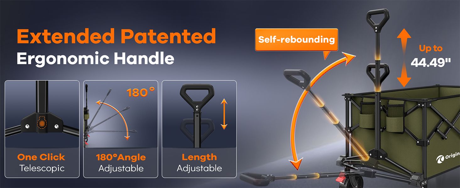 anti-drop extended patented adjustable ergonomic handle up to 44.49&amp;#39;&amp;#39;