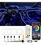 USB Car LED Lights, Interior Car Lights Strip with APP and RF Remote Control, 5 in 1 Ambient Ligh...
