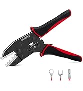 Sanuke Crimping Tool For Non-Insulated Wire Connectors-AWG 22-6 Ratcheting Wire Terminal Crimper-...