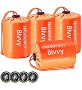 Esky Emergency Sleeping Bag, 4 Pack Portable Thermal Bivy Sack, Waterproof Lightweight Emergency ...
