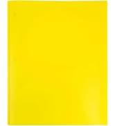 1Pcs 2Pocket Yellow Plastic Pocket Folders with Prongs,Muticolor Heavy Duty Folder Business Card ...
