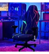 SparkLia Blacklight Gaming Chair Cover – UV Reactive Neon Geometric Pattern Desk Chair Slipcover,...