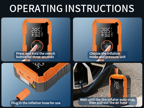 smart air pump tire inflator portable air compressor pump for bike ball tire car