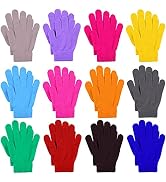 Cooraby 12 Pairs Kid's Winter Magic Gloves Children Stretchy Warm Magic Gloves Boys or Girls Knit...