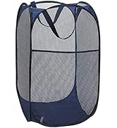 Larpur Popup Mesh Laundry Basket, Collapsible and Portable Clothes Washing Laundry Hamper with Re...