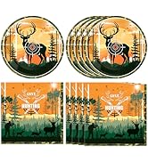 DURYGEN Hunting Birthday Party Decorations Hunting Camo Party Paper Plates Napkins Oh Deer Baby S...