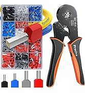 Ferrule Crimping Tool Kit with 1200PCS Single &amp; Twin Ferrules Connectors, Preciva 16-4 Square Jaw...
