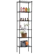FDW 6 Tier Wire Shelving 17L x 12W x 64H Pantry Shelves Storage Rack Shelving Units Adjustable Me...