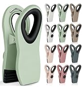 TACGEA 12 Pack Bag Clips, Magnetic Chip Clips, Neutral Colors | Heavy Duty Plastic Clips for Offi...