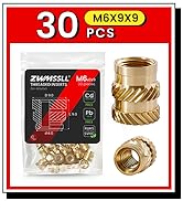 M6X9X9-30 _Metric_Threaded_InsertBrass_Heat_Set_Insert_for_Plastic_Parts