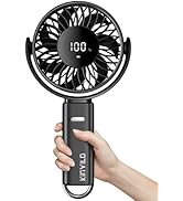 KinYiLO Ultra Large Handheld Fan, 6 inch Strong Airflow Hand Fan [30H Max Cooling Time], 6000mAh ...