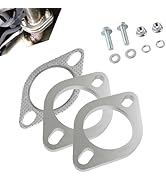 Bawkars 2 PCS Car Exhaust Flange Gasket, Stainless Steel 2 Exhaust Bolts and Nuts Kit, 2.5" High ...