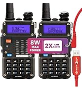 Mirkit 2X Ham Radios Baofeng UV5R MK5 8 Watt Max Power 2023 VHF/UHF 144-148/420-450 mhz with Lany...