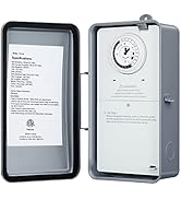 Suraielec Pool Timer, 24 Hour Mechanical Pool Pump Timer, 40 AMP, 120, 240, 277 VAC, Outdoor Heav...