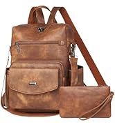 Dora &amp; Liz Women's Leather Backpack Purse Fashion Travel Backpack Designer Convertible Shoulder B...