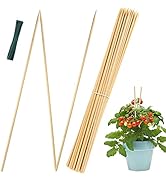 50 Pack 15.8 inch Bamboo Plant Stakes,Plant Sticks Support,Floral Plant Support Wooden,Indoor Gar...