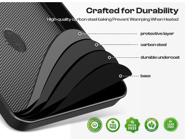 Complete Nonstick Baking Set: Carbon Steel Heart/Donut Pans, Oven Mitts, Black