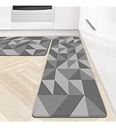 Artnice Anti-Fatigue Kitchen Mats 2 Piece, Modern Geometric Criss Cross Pattern Kitchen Rugs, Erg...