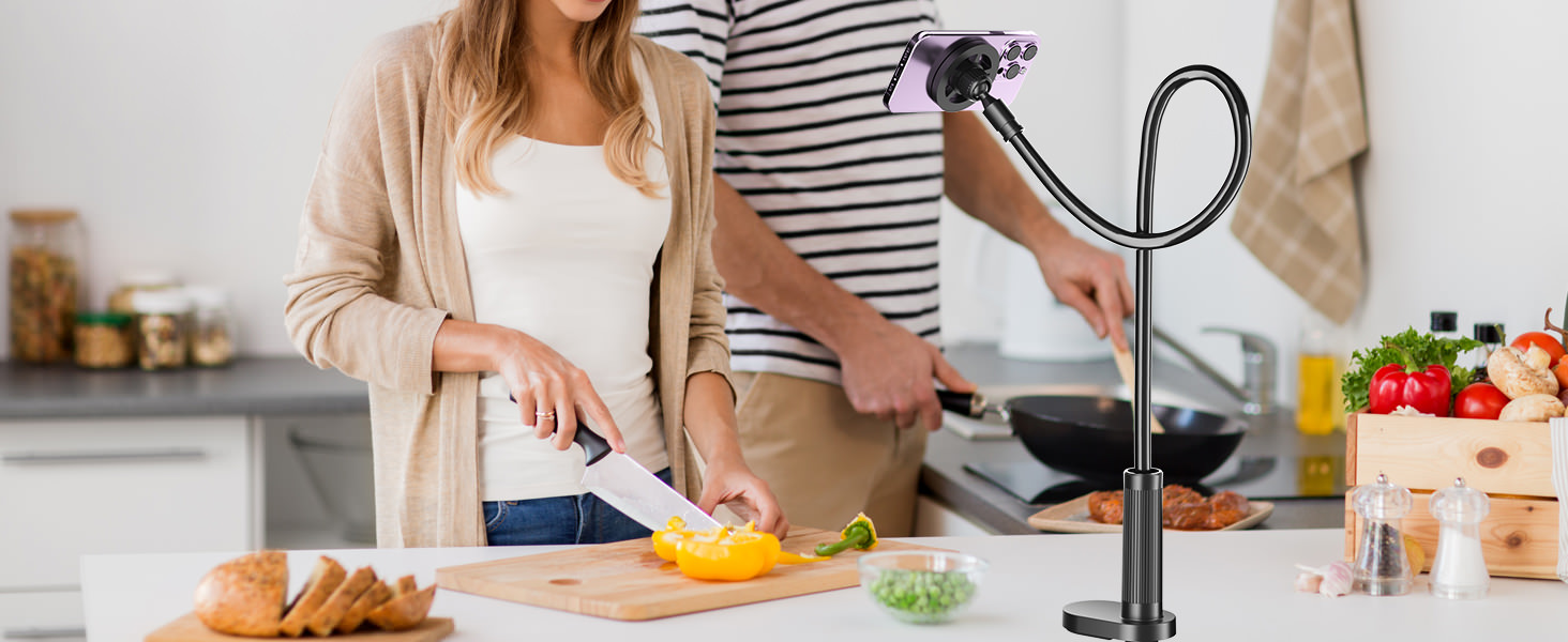 Gooseneck Phone Holder for Kitchen