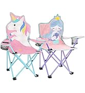KABOER Kids Outdoor Folding Lawn and Camping Chair with Cup Holder and Carrying Bag, Children's C...