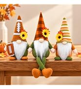 KnomeKo Fall Decorations for Home 3 Pack Fall Football Gnome Decor | Sunflowers Cute Fall Decor f...