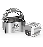 M JINGMEI Square Biscuit Cutter Set 1.75inch 2inch 2.25inch 2.75inch 3.25inch, Stainless Steel Co...