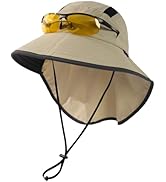 TOP-EX M/L/XL/XXL Unisex Mens Sun Hat with Neck Flap Sunglass Lock UPF 50 Wide Brim Fishing Hats ...