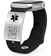 Theluckytag Medical Alert ID Tag for Watch Band Engraved QR Code Watch Safety Plate, Fitness Runn...