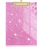 Rimilak Acrylic Clipboards, Glitter Clipboard with Low Profile Gold Clip, Designed for Classroom ...