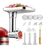 EZATO Meat Grinder Attachments for KitchenAid, Sausage Stuffer, Compatible with KitchenAid Stand ...