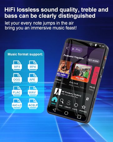 HiFi music player with bluetooth and wifi