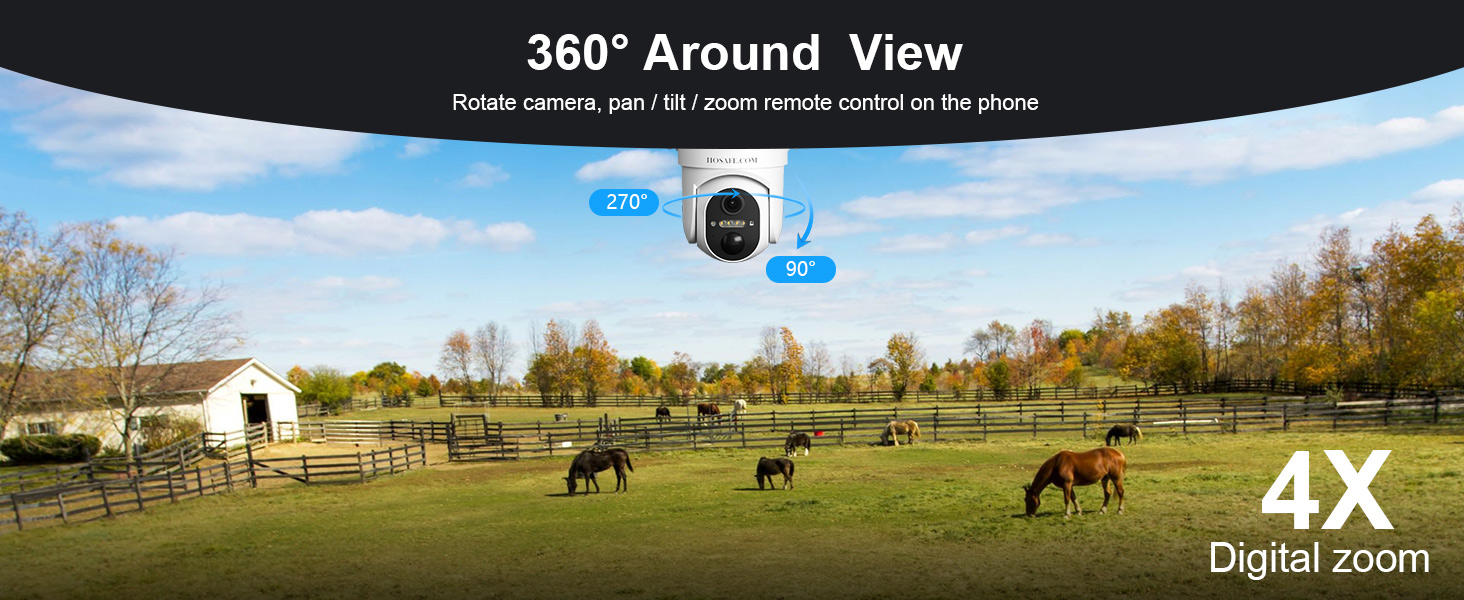 Outdoor security camera shows 360 view with remote mobile control