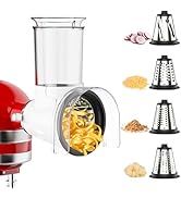 Cheese Grater Attachment for KitchenAid, Large Cheese Grater with 3-inch Feed Chute and Splash-Pr...